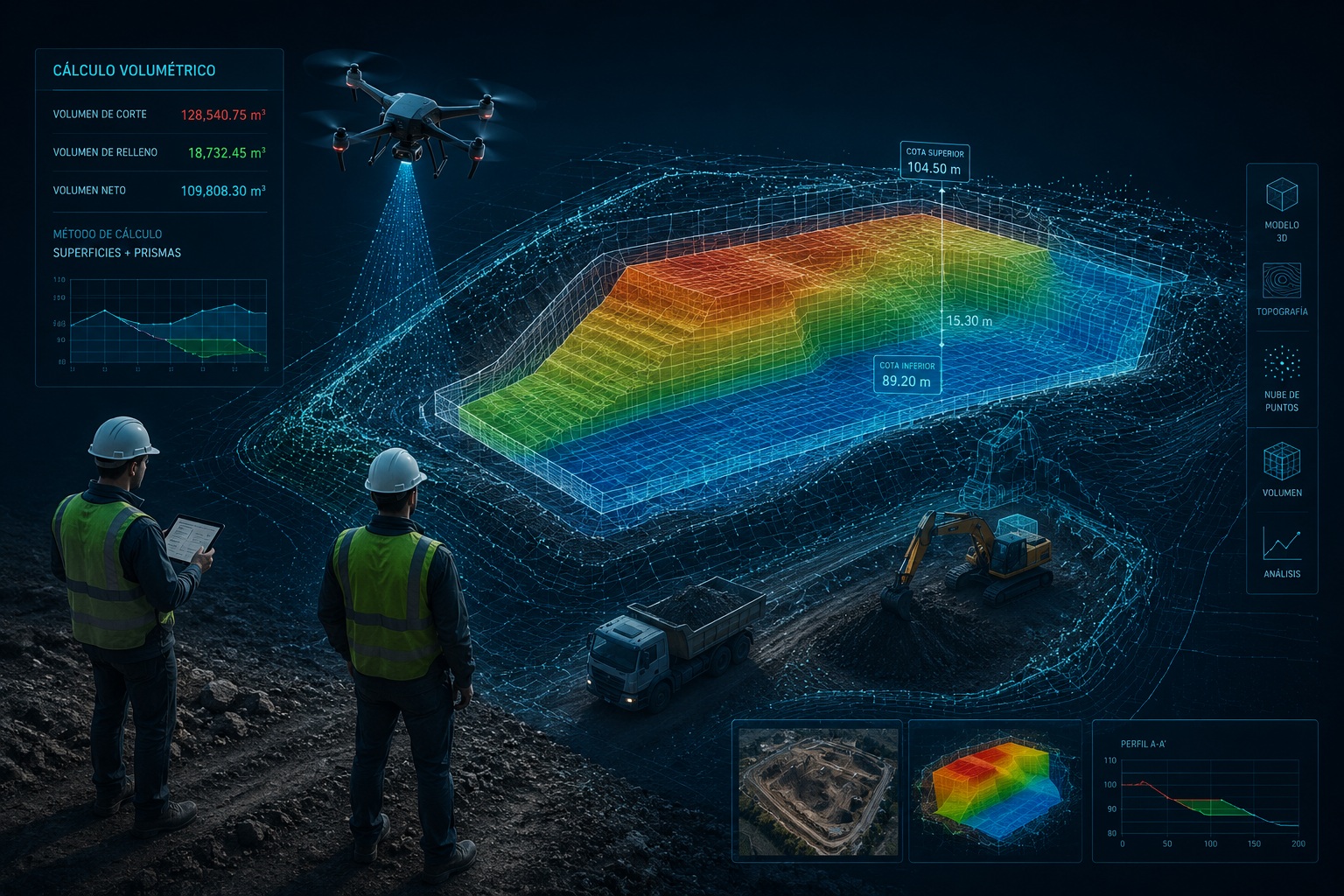 Cálculo volumétrico generado por SkyMetrics